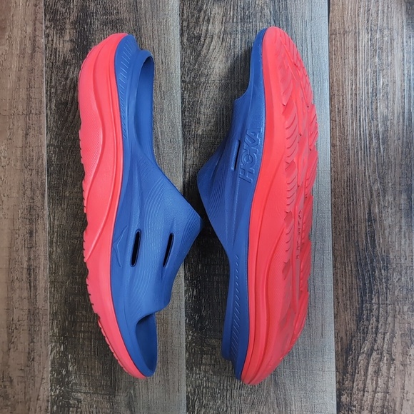 Hoka Ora Recovery Slide 3 Bellwhether Blue - Red Alert Size 12.0 - Picture 5 of 10